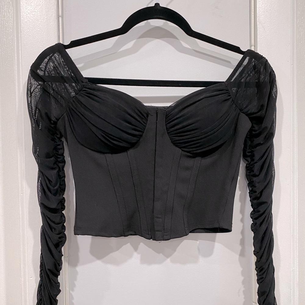 Small stretchy Black crop top